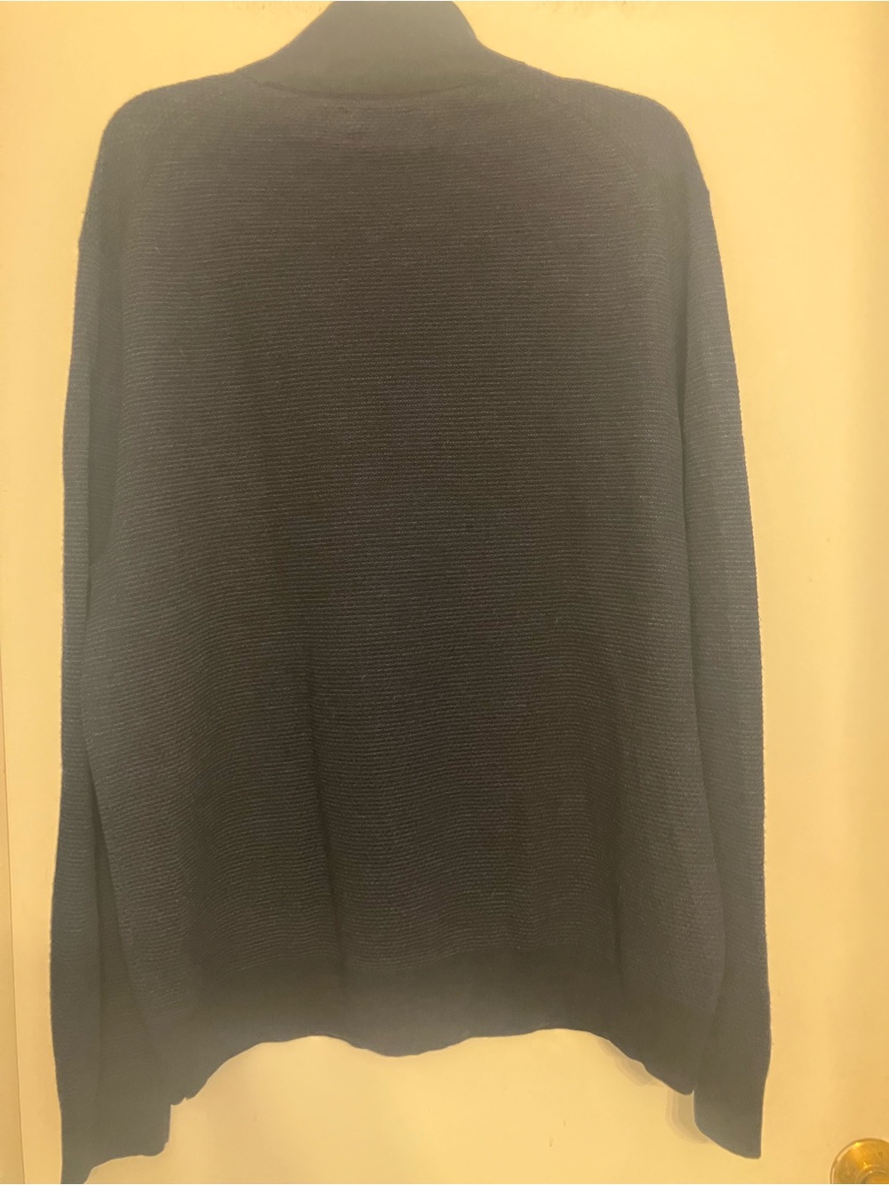 Polo Ralph Lauren 100% Merino wool Textured Quarter-Zip Sweater in navy blue XL - Picture 8 of 10